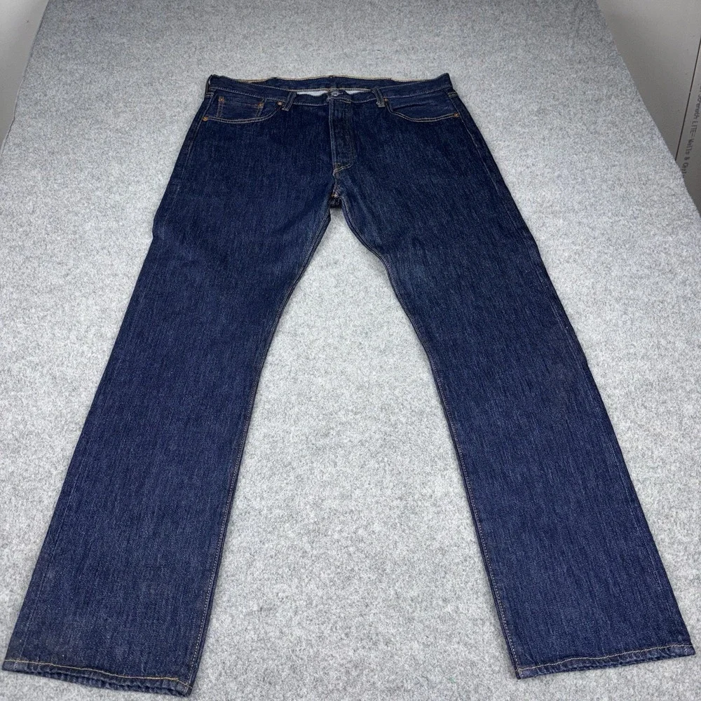 Levi's 501 Jeans Mens 38x34 Straight Leg Button Fly Dark Wash Casual Workwear